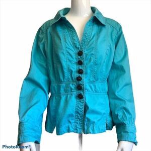 3/$25 TRIA Cotton Turquoise Jacket.Size M